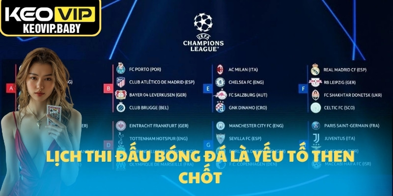 Lịch thi đấu 3 Lịch thi đấu bóng đá là yếu tố then chốt